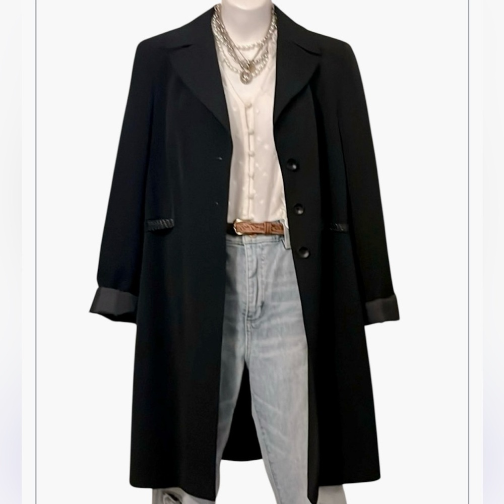 CASLON Women’s Black Mid Length Trench Dress Coat Sz 10